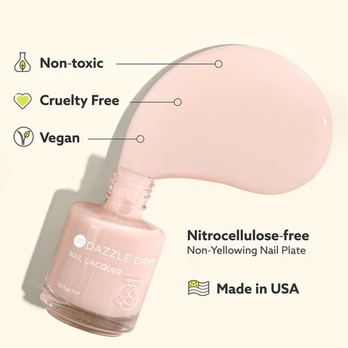 Dazzle Dry Nail Lacquer (Step 3) - Pinkies Up - A pale, barely-there pink with cool undertones. Sheer cream. (0.5 fl oz)