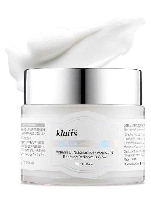 DearKlairs Freshly Juiced Vitamin E Mask, Daily Moisturizer, Sleeping Mask, Boost the Effect of Vitamin C, Niacinamide, Korean Face Cream, 3.17 Oz (90g)