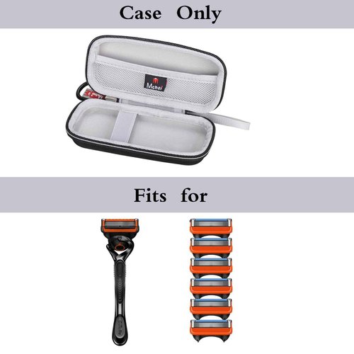 Mchoi Hard Carrying Case Fits for Gillette Fusion5 Men’s Razor & Proglide Shield Men's Razor, Shockproof Waterproof Black Travel Razor Protective Case, Case Only, Grey