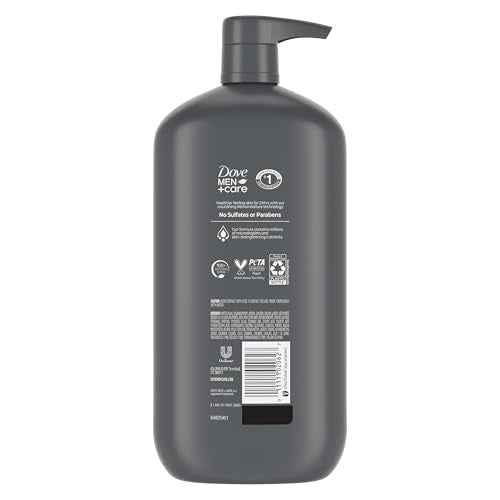 DOVE MEN + CARE Body and Face Scrub Charcoal + Clay Body Wash for Men with 24-Hour Nourishing Micromoisture Technology 30 oz