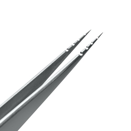 Ms.Queen Isolation Lash Extensions Tweezers, Precision Anti-Slip Groove Design Straight Isolate Lashing Tweezers for Eyelash Extension Applying