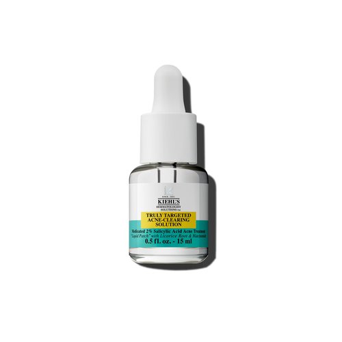 Kiehl's Truly Targeted Acne-Clearing Pimple Patch with 2% Salicylic Acid, Invisible Liquid Spot Treatment, 4% Niacinamide Fades Post-Acne Marks, 0.2% Licorice Root Soothes Redness - 0.5 fl oz