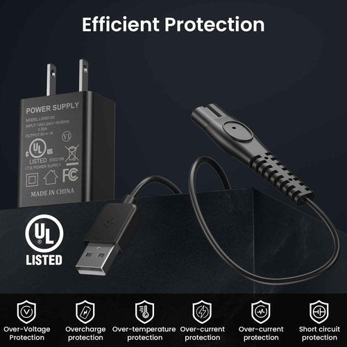 Xxszhy 5V Fast Charger Fit for Philips Norelco One Blade QP2724 QP2834 QP1324 QP4631 QP6542 QP6552 QP4530 QP1924 MG7910 MG5910 MG9510 MG9525 Fit for Phillips One Blade Trimmer Electric Shaver Razor