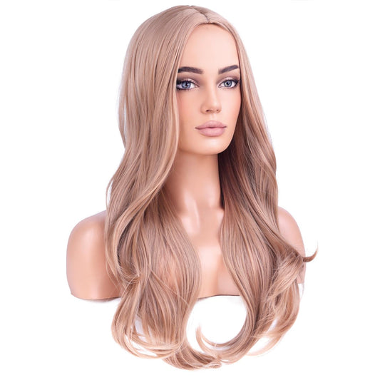 BERON Blonde Ginger Wigs Long Wavy Wig for Women Natural Curly Heat Resistant Synthetic Hair Wigs for Cosplay Party Daily or Used