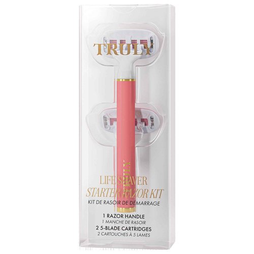 Truly Life Shaver Razor | Best Razor for Sensitive Skin | 5 Blades with Aloe & Shea Butter Infused Gel Bars | Pivoting Head & Flex-Grip Handle for Smooth, Irritation-Free Shave