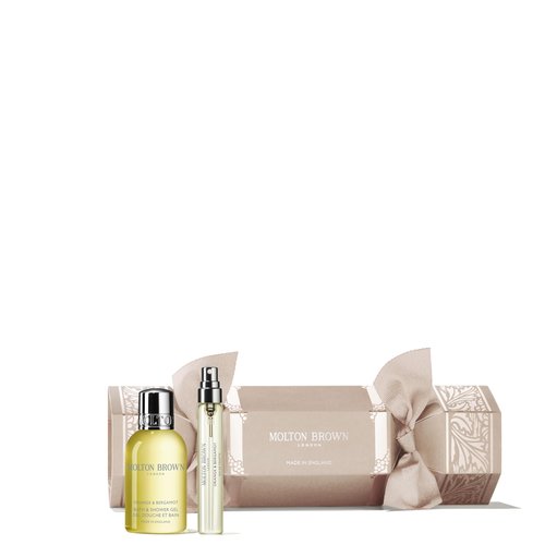 Molton Brown Orange & Bergamot Christmas Cracker - Eau de Toilette 0.25 fl. oz. & Bath & Shower Gel 3.3 fl. oz., Luxury Scented Body Care Beauty Gift Set