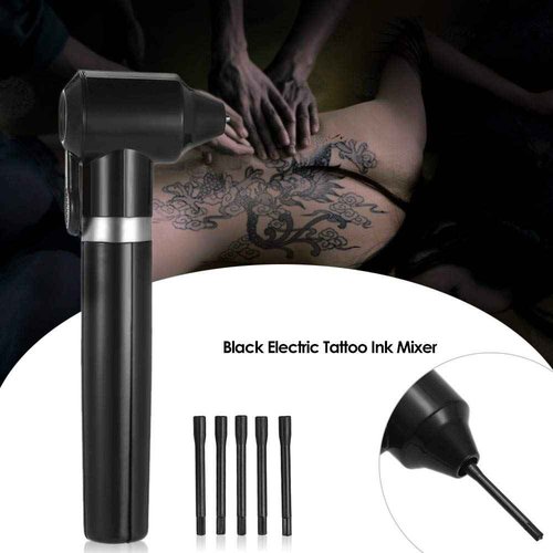 Ink Mixer Machine Kit, Yuelong Pigment Mixer Machine and Ink Caps Kit Includes Makeup Ink Pigment Electric Agitator Machine With 100 Mixing Sticks and 300 Mix Ink Cups for Microblading Supplies