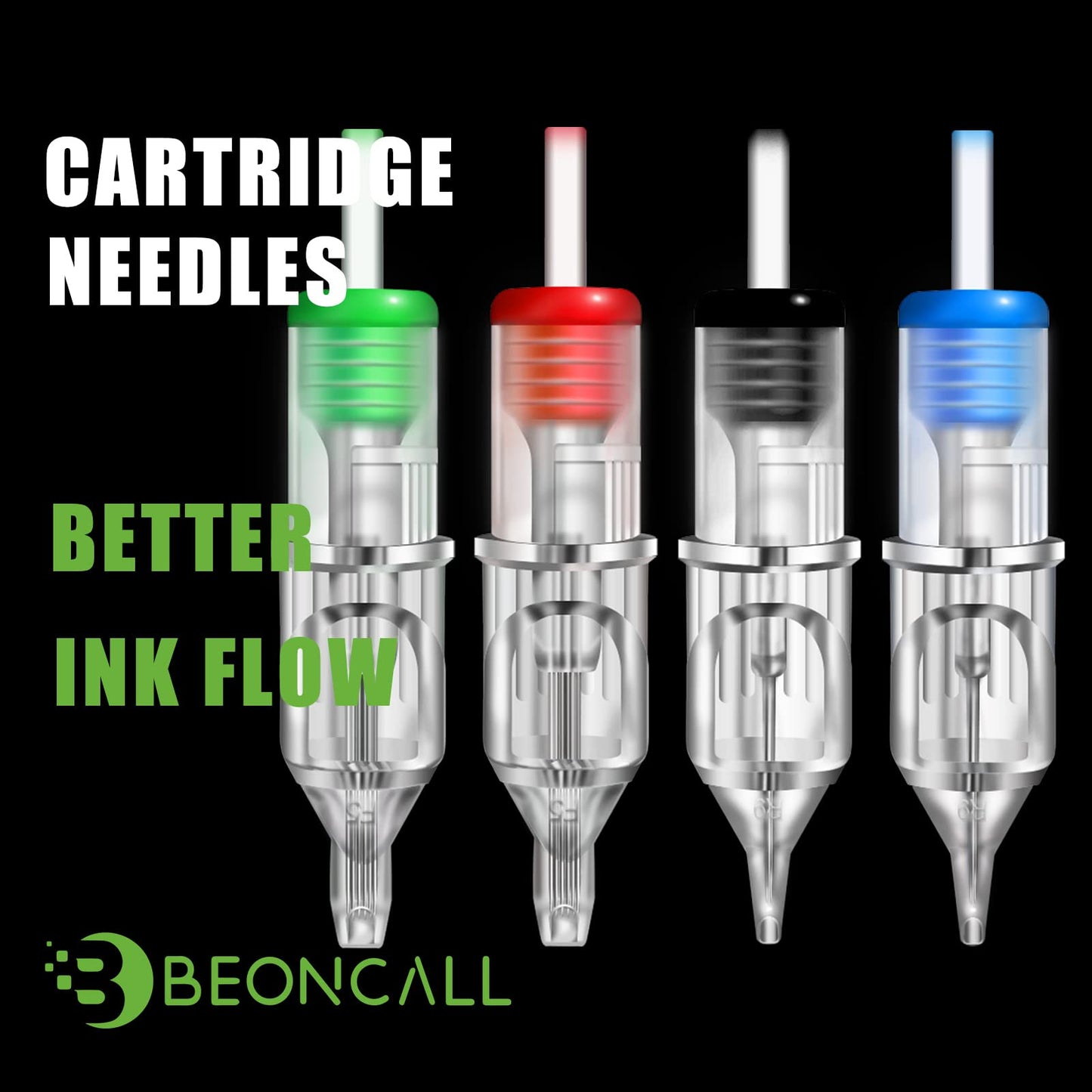 Tattoo Cartridge Needles - Beoncall Assorted 40PCS Cartridge Needles Mixed RL RS M1 RM 1205RS 1207RS 1209RS 1205RL 1207RL 1209RL 1207M1 1207RM #12 0.35 Diameter Round Liner Magnum