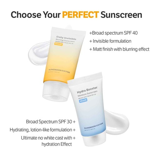SUNGBOON EDITOR Daily Invisible Blurring Sunscreen with Broad Spectrum SPF 40 Invisible Sunscreen for Face, Makeup Primer spf, 50ml, 1.69 fl.oz, Oil Free, Weightless