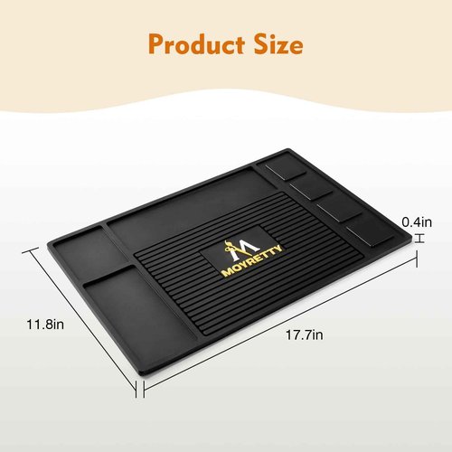 MoyRetty Magnetic Barber Organizer Mat for Clippers Barber Shop Salon Anti-Slip Silicone Pad Rubber Heat-Resistant, for Heavy Clippers and Trimmers (Style 2)