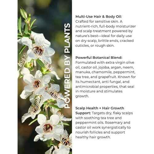10 Outta 10 It's a Win Vegan 3-in-1 Oil Hair, Skin & Nails ? Made with Manuka & Chamomile for Sensitive Skin in a 4oz Glass Bottle