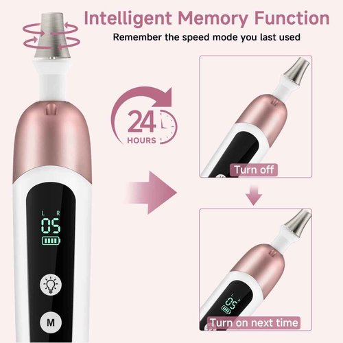 Electric Nail File Set, 9 in 1 Professional Manicure and Pedicure Kit, Cordless Nail Drill for Feet, LCD Display 10 Speeds Electric Nail Drill Machine, Hand Foot Care Tool