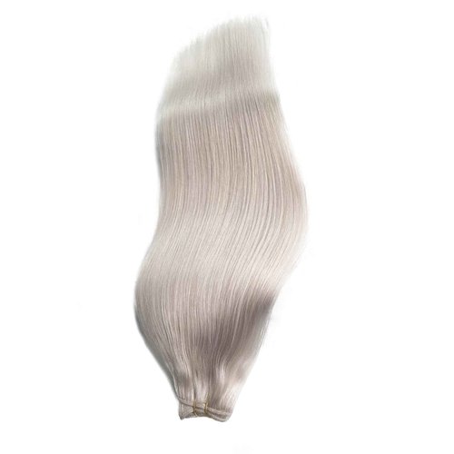Sew in Hair Extensions Human Hair Weft Silvery Grey Hair Extensions Sew in Real Human Hair Invisible Weft Human Hair Colored Weaving Hair for Full Head 14inch 80g