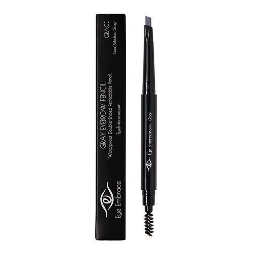 Eye Embrace Light and Medium Gray Eyebrow Pencils 4-Pack Bundle – Waterproof, Double-Ended Automatic Angled Tip & Spoolie Brush, Cruelty-Free
