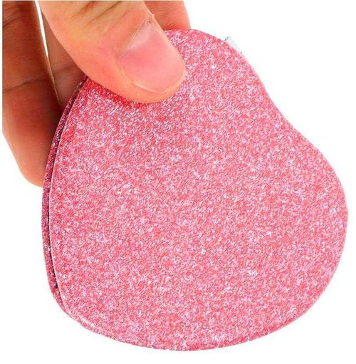 mpowtech Cute Heart Shaped Compact Mirror for Women,Magnifying Travel Mirror with Glitter,Pink Small Pocket Mirror,Portable 2 x 1x Magnification Folding Makeup Mirror,Cosmetic Mirror for Gift