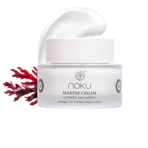 Noku Marine Cream – EWG VERIFIED - Ultra Hydrating Anti-Aging Moisturizer with Red Algae, Vegan Collagen & Argireline Peptides, 50 ml / 1.69 fl oz | Vegan, Cruelty-Free, Award-Winning Formula