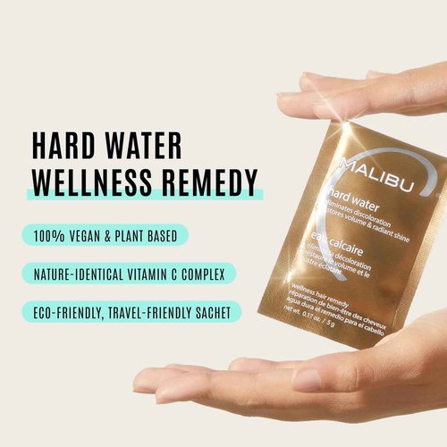 Malibu C Hard Water Wellness Remedy - Removes Deposits & Impurities - Contains Vitamin C for Shiny, Vibrant Results - Hard Water Treatment (12 Packets)