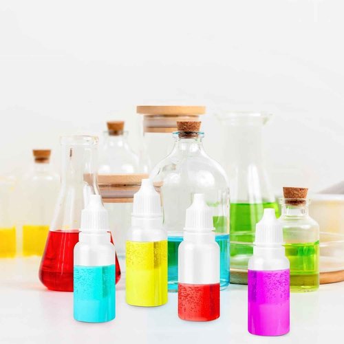 5 PCS (4 Bottles + 1 Funnel) 15ml (0.5oz) Small Plastic Dropper Bottles - Empty, White Eye Liquid Dropper Bottles, Squeezable & Portable Travel Containers for Eye Drops, Refillable with Cap and Plug