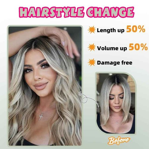7Pcs Clip in Hair Extensions Real Human Hair, 12 Inch 80g P16/22 Light Blonde Highlighted Golden Blonde Soft Real Human Hair Extensions Clip ins, Double Weft Hair Extensions Real Human Hair for Women