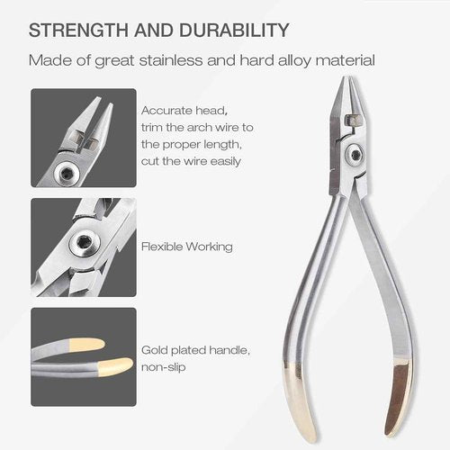 LVCHEN Dental Bird Beak Pliers with Cutter - Orthodontic Wire Bending Loop Forming Pliers Stainless Steel Dental Orthodontic Instrument