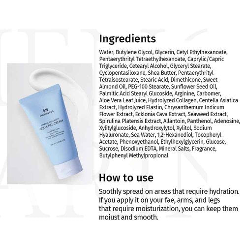 Marine Collagen Aqua Peel Cream 100ml ㅣ Deep Moisture Exfoliating Cream with Soothing Chamomile and Herbal Complex ㅣ Gentle Pore Care for Radiant Smooth Skin