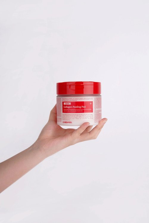 [MEDI-PEEL] Red Lacto Collagen Peeling Pad 70Count | Exfoliating & Cleansing Pad with Collagen, Anti aging, Soothing, Healing, Moisturizing | Korean Skincare, For All Skin Types
