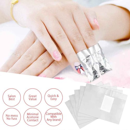 1000Pcs Nail Removal Foil Wraps Soak Off Foils for Nails Foil Nail Wraps Nail Polish Remover Foils Wipes Pads for Nails with Pre-attached Lint-Free Cotton Pads (1000Pcs)