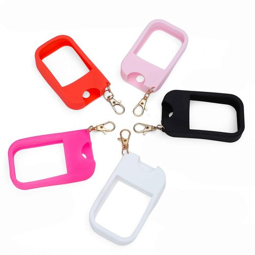 SUBANG 5 Pieces Silicone Case Compatible with Touchland Hand Sanitizer Spray Protective Case with Keychain for Power Mist and Glow Mist 1 fl oz