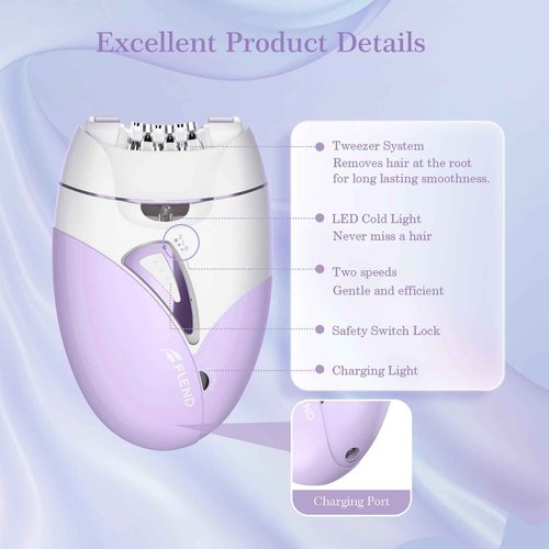Epilators, 2-Speed Painless Smooth Glide Epilator for Women, Cordless Rechargeable Facial Hair Removal Epilator, Hair Removal Device for Women's Face Legs Bikini Area Arms Legs