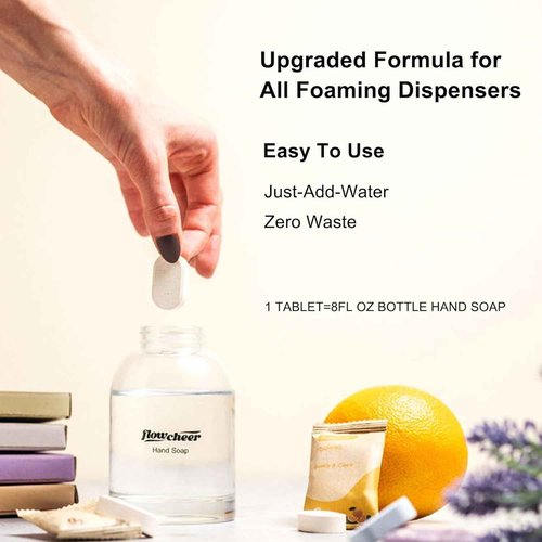 flowcheer Foaming Hand Soap Refill Tablets, 24 Pack, Makes 216 fl oz (24 x 9 fl oz Bottles),Variety Fragrance,Fresh & Clean Handwash, Eco Friendly foam Soap Tablets