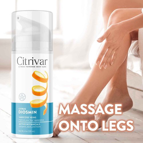 NGL Citrivar Leg Cream - Soothing Mint Tonifier with Diosmin, Butcher's Broom, Aescin, Rutin, Curcumin - 120 mL