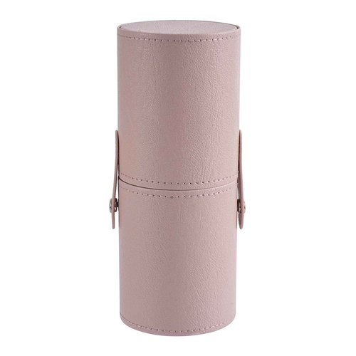 RSRSLEII Portable Makeup Brush Holder, Waterproof PU Leather Travel Makeup Brush Case Bag Cup, Brush Storage Dustproof Bag (01Light Pink)