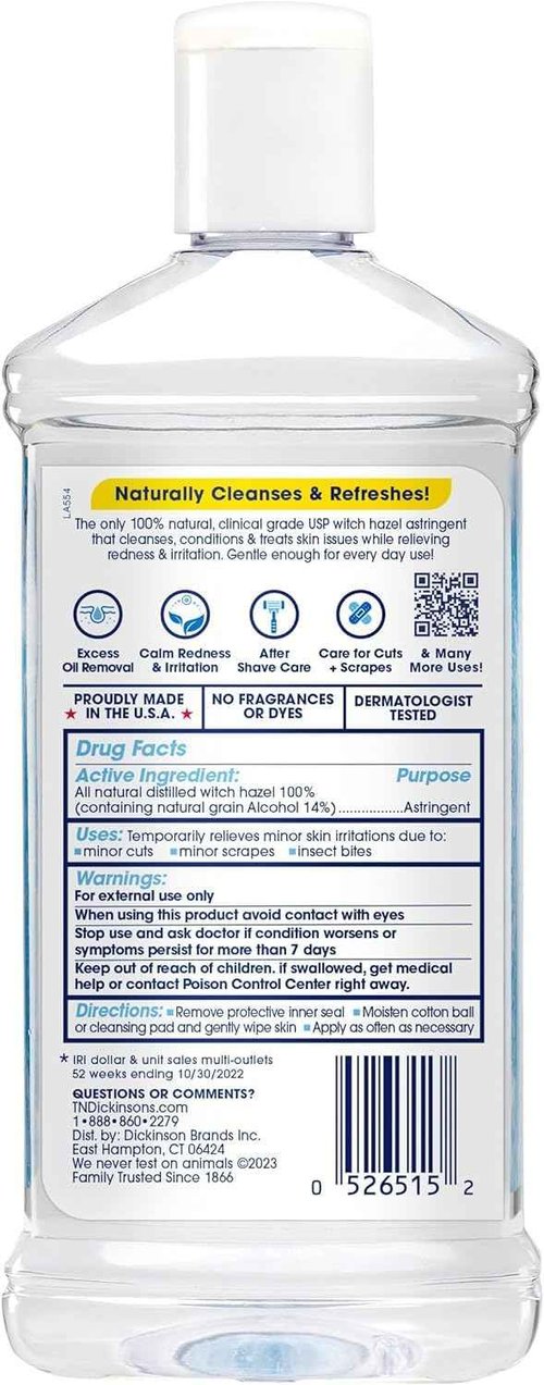 Dickinson's Witch Hazel All Natural Astringent 8 oz (Pack of 4)