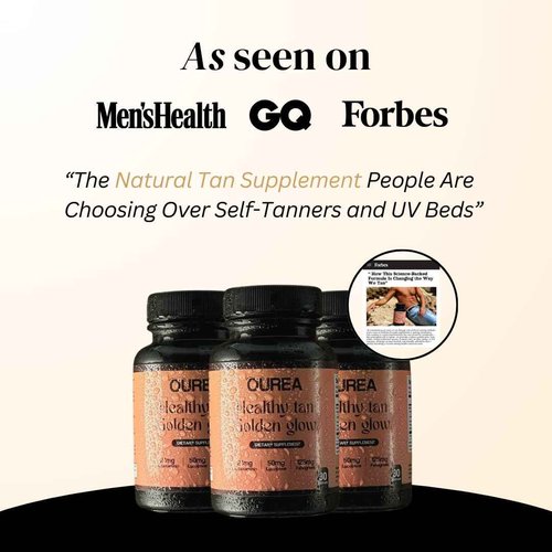 Ourea Carotenoid Golden Glow Tanning Pills (30 Capsules) Tan Pills for Men and Women Supplements - 3 in 1 Blend - Enhance Skin Tone & Support Wellness - Supplement for Adults