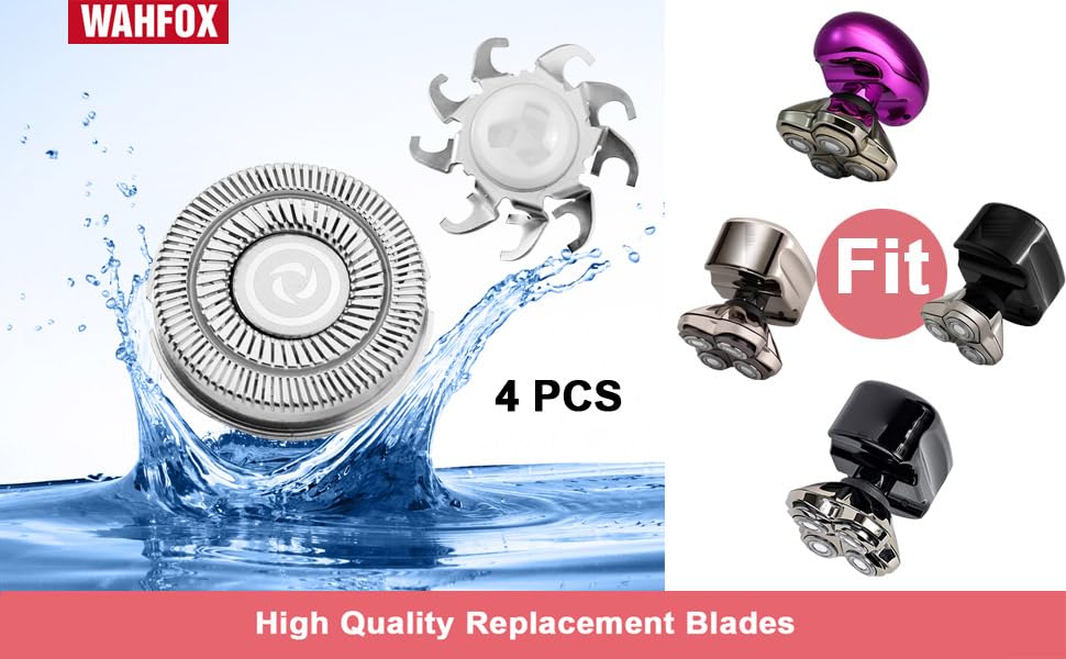 4 pcs Shaver Replacement Blades for Skull Shaver Pitbull Replacement Blades for Carver Pitbull Gold PRO/Platinum PRO/Silver PRO Pitbull Gold Replacement Heads