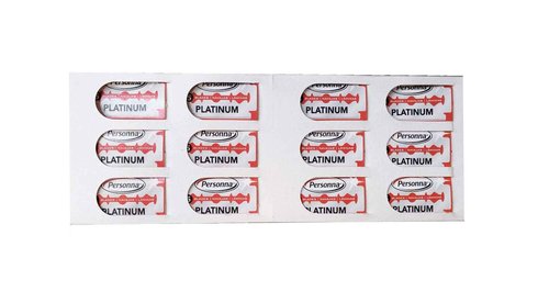Personna Platinum Red Chrome Double Edge Stainless Steel 100 Blades 20BX