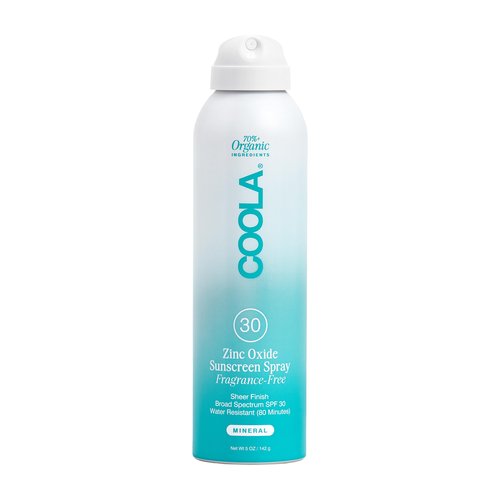 COOLA Organic Mineral Sunscreen SPF 30 Sunblock Spray, Dermatologist Tested Skin Care for Daily Protection, Vegan and Gluten Free, Fragrance Free, 5 Fl Oz
