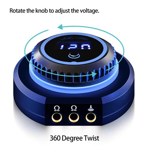 Magic Creator 3 Tattoo Power Supply 1.5-12v for Coil & Rotary Tattoo Machine, Dual Output Rotatable Knob LED Display Anti-Slip Base Professional Tattoo Power Supply Box for Tattooing Permanent Makeup