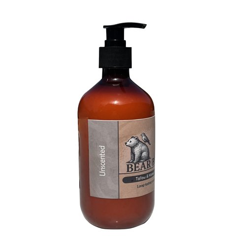 Bear Bird 100% Grass-Fed Tallow & Raw Honey Lotion with Olive Oil, (UNSCENTED)