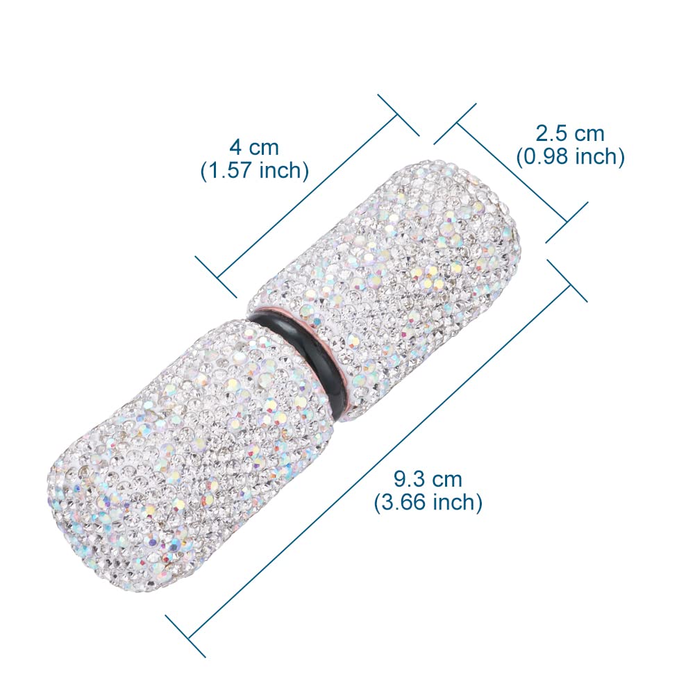 XhuangTech Bling Make Up Brush Crystal Makeup Travel Brushes Blusher Rhinestone Cover Foundation Highlight Blush Cosmetic Tools (White)