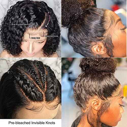13x6 Lace Frontal Wigs for Black Women Pre Plucked Lace Wig Glueless Brazilian Remy Human Hair Wigs with Baby Hair (16 inch, 150% Density Lace Front Wig)