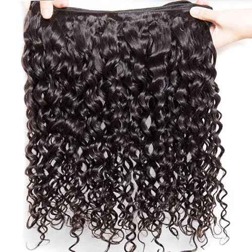 Water Wave Human Hair Bundles Natural Color 14 16 18 Inch 8A Grade Wet And Wavy Bundles Human Hair Double Weft Weave Extensions Hair Soft And Healthy for Black Women