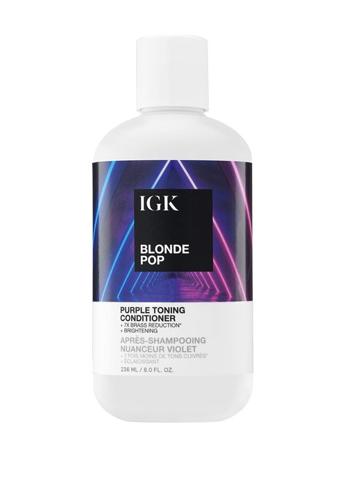 IGK BLONDE POP Purple Toning Conditioner | Brighten + Neutralize Brass | Vegan + Cruelty Free | 8 Oz