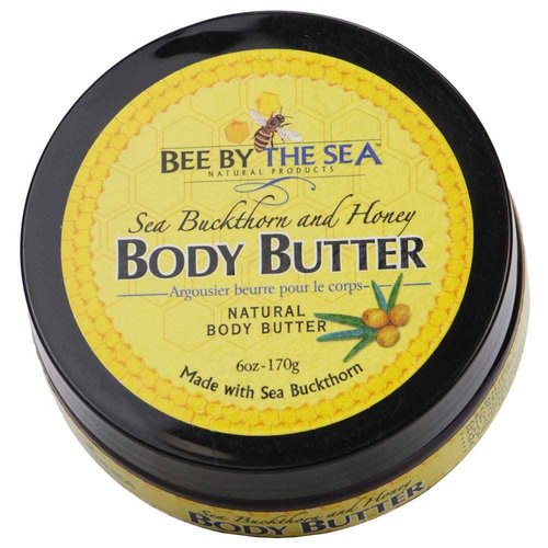 Bee by the Sea Honey and Sea Buckthorn Body Butter Cream for Dry Skin, 6 oz
