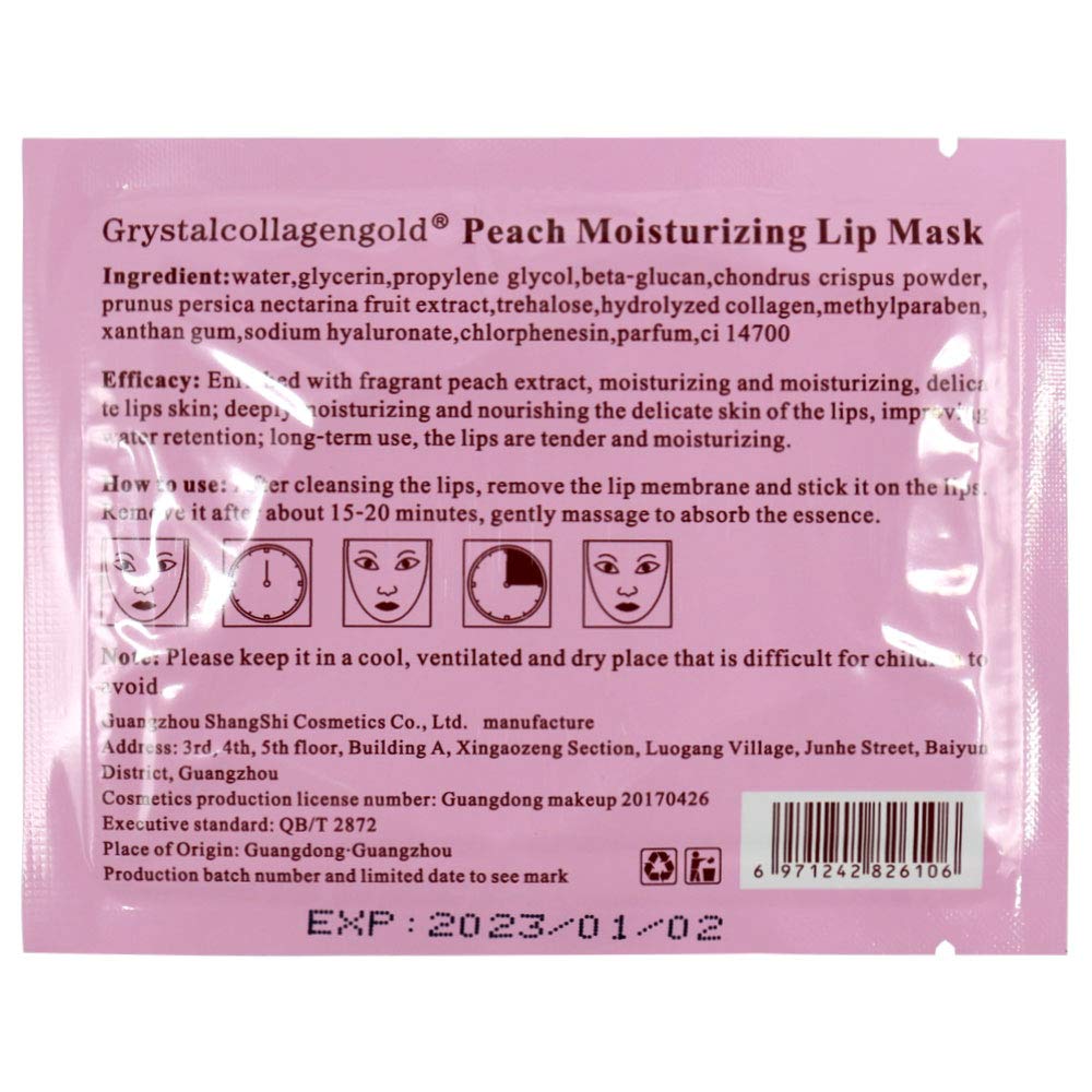 Jakuva 30PCS Collagen Lip Mask,Gel Lip Pads Lip Balm Lip Masks for Dry Lips,Remove Chapped Skin & Nourish & Moisturizing,Lip Sleeping Mask Great Plump Your Lips(Peach Pink)