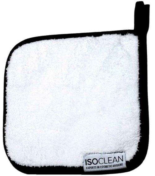 Isoclean Microfibre Towel - Absorbant Soft Fabric Towel for Makeup Brush Cleaning with Reinforced Edges, Machine Washable and Reusable for Delicate Makeup Brushes, 8x8 Inches, Small