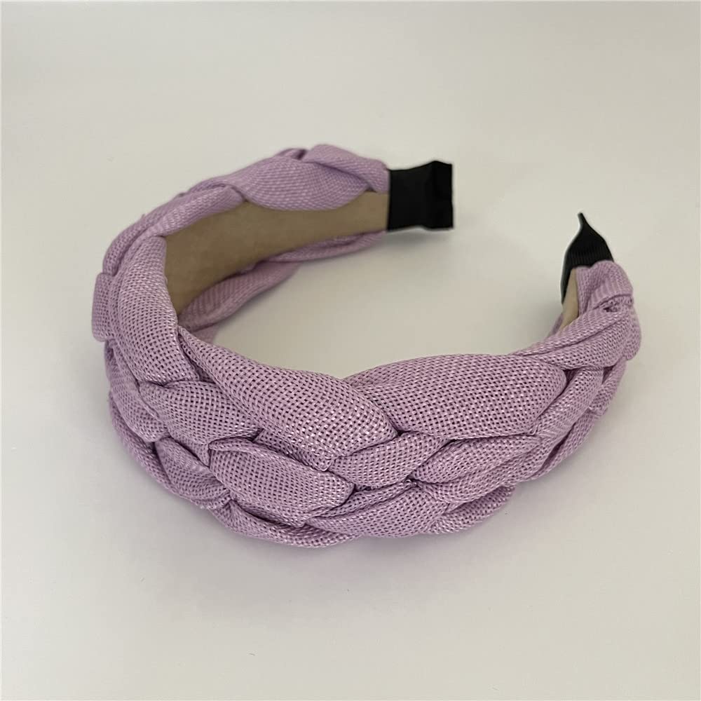 QTMY Braided Knotted Headband for Women,Boho Hippie Headband Hair Hoop Accessories Headwear Jewelry,725-23 (Purple)