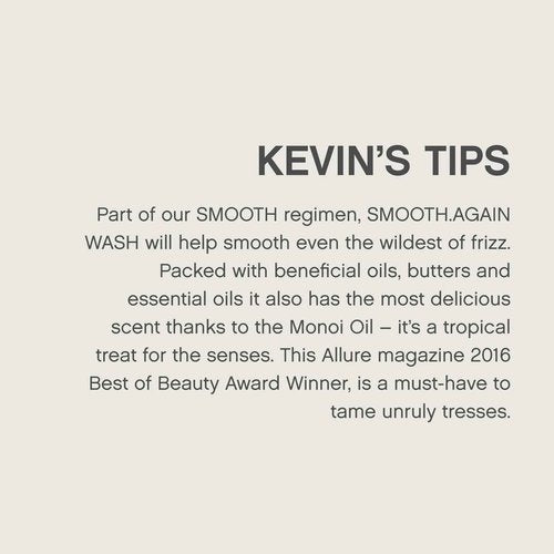 KEVIN.MURPHY SMOOTH.AGAIN WASH - Frizz Control Shampoo - For Thick, Coarse & Unruly Hair - Moisturising Shampoo for Hair Hydration - Sulphate & Paraben Free - 250 mL / 8.4 fl oz