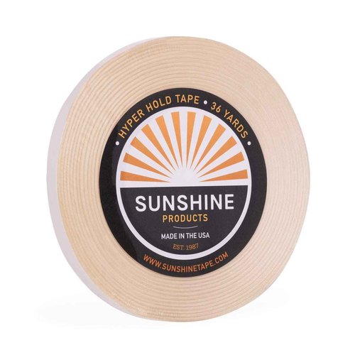 Sunshine Maximum Wear Hair System Tape Roll - Hyper Hold Wig Tape - Hypoallergenic No Shine Adhesive Tape - 2-4 Week Hold - 1/2" x 36 yds