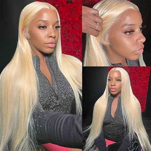 32 Inch 613 Lace Front Wigs Human Hair 200 Density Blonde Wig Human Hair 613 Straight Frontal Wigs Human Hair Pre Plucked For Women 13x4 Honey Blonde HD Lace Front Wig